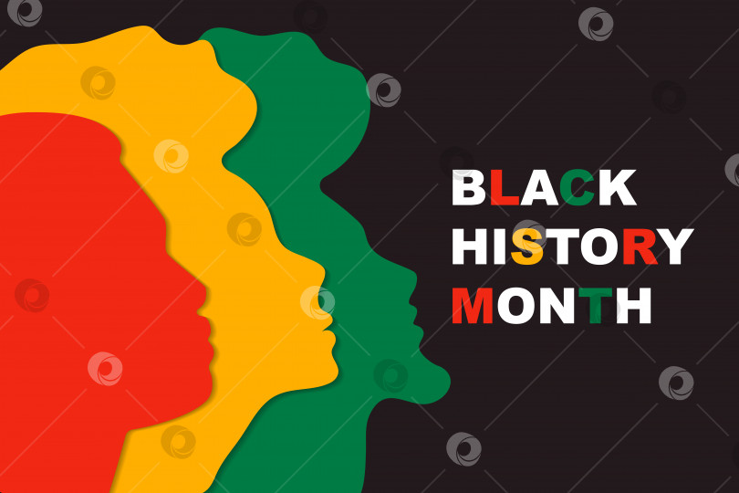 Скачать Празднование Месяца черной истории, афроамериканцы, красочная минимальная векторная иллюстрация фотосток Ozero