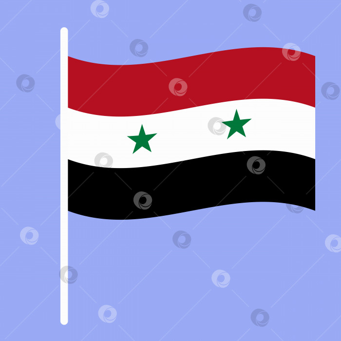 Скачать Сирийский флаг на фоне неба. фотосток Ozero
