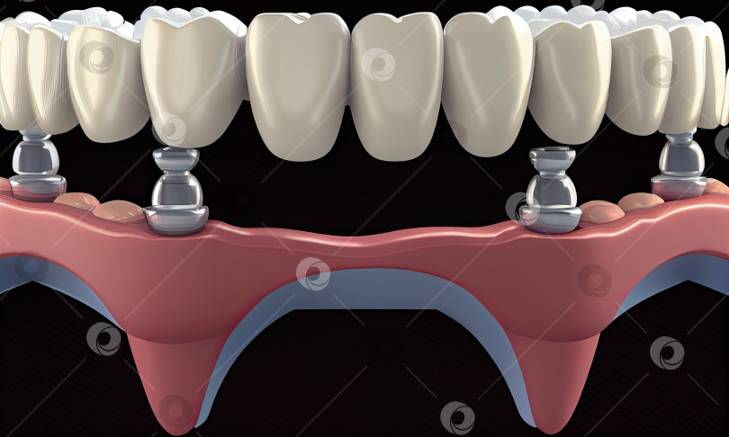 Скачать Процесс имплантации в стоматологии, генеративный искусственный интеллект фотосток Ozero