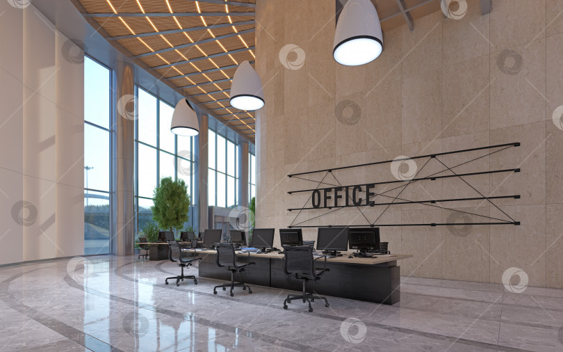 Скачать Современный офис с открытым пространством фотосток Ozero