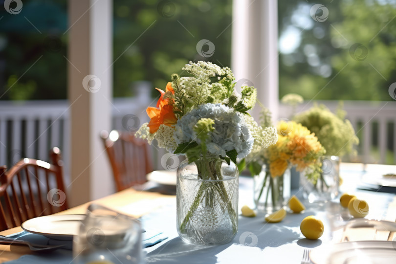 Скачать Романтическая сервировка стола со свечами и цветами фотосток Ozero