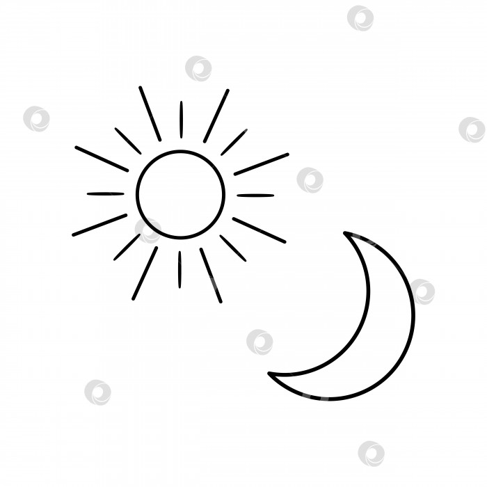 Скачать Иллюстрация значка солнца и луны изолированный векторный знак-символ фотосток Ozero