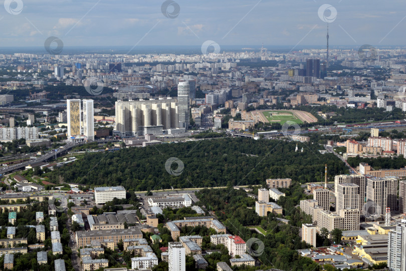 Скачать Москва, вид с высоты птичьего полета, Россия фотосток Ozero