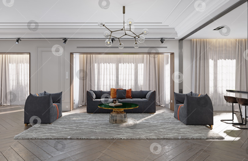 Скачать Современный дизайн интерьера гостиной фотосток Ozero