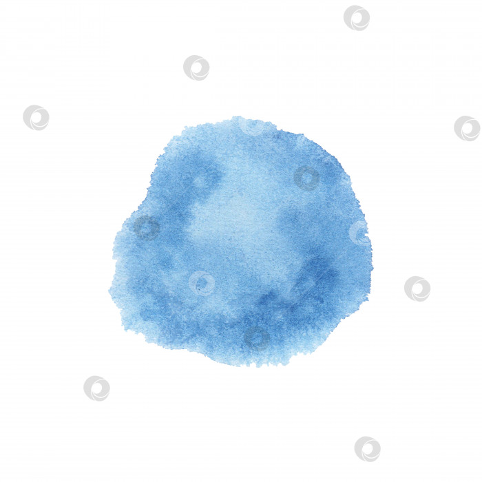 Скачать Абстрактное креативное минималистичное светло-голубое акварельное пятно изолировано. Акварельная текстура, нарисованная от руки, для фона фотосток Ozero