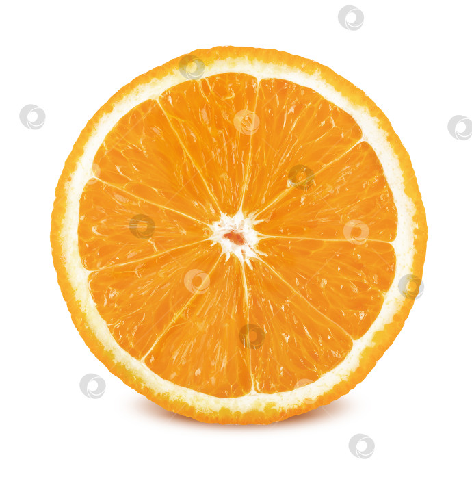 Скачать Ломтик апельсина, выделенный на белом фоне фотосток Ozero
