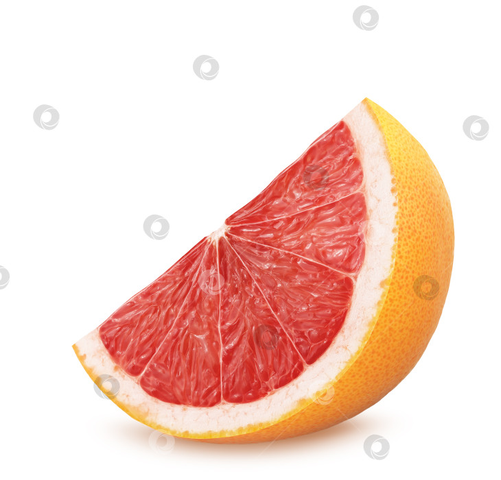 Скачать Ломтик грейпфрута, выделенный на белом фоне фотосток Ozero