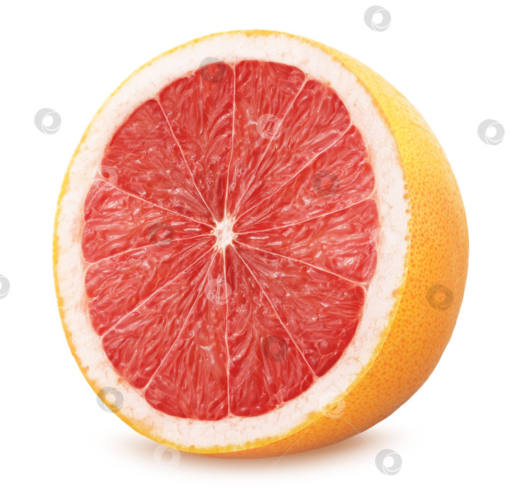 Скачать Половинка грейпфрута, выделенная на белом фоне фотосток Ozero
