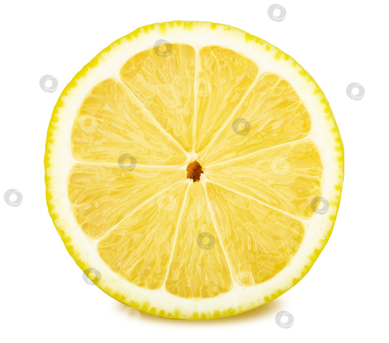 Скачать Ломтик лимона, выделенный на белом фоне фотосток Ozero