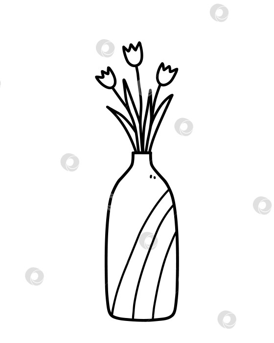 Скачать Милые цветы-каракули в вазе фотосток Ozero