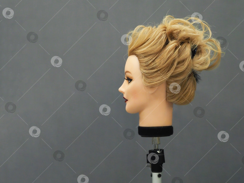 Скачать Тренировка укладки волос на манекене. фотосток Ozero