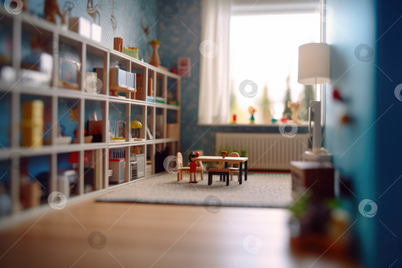 Скачать Уютный интерьер детской комнаты в нейтральных тонах фотосток Ozero