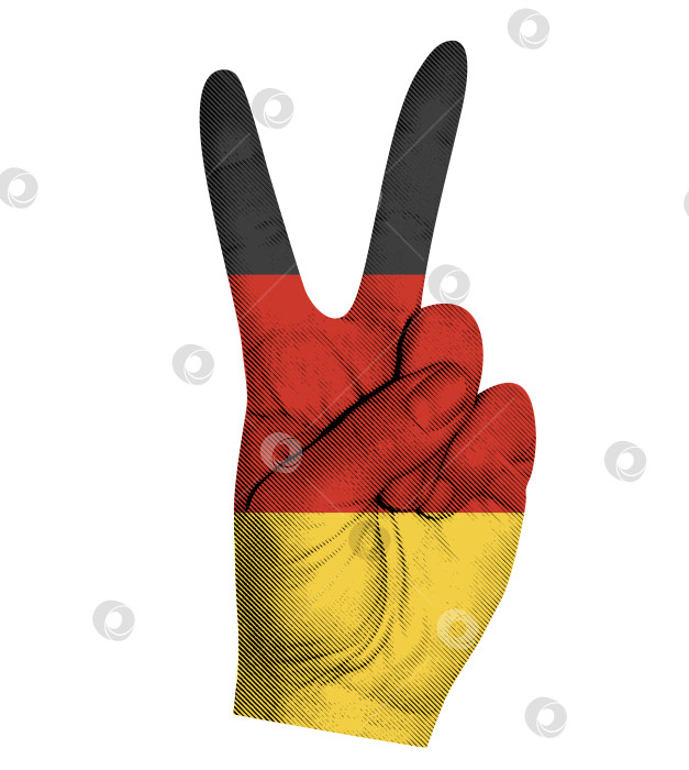 Скачать Жест пальцем Виктории с вектором флага Германии фотосток Ozero