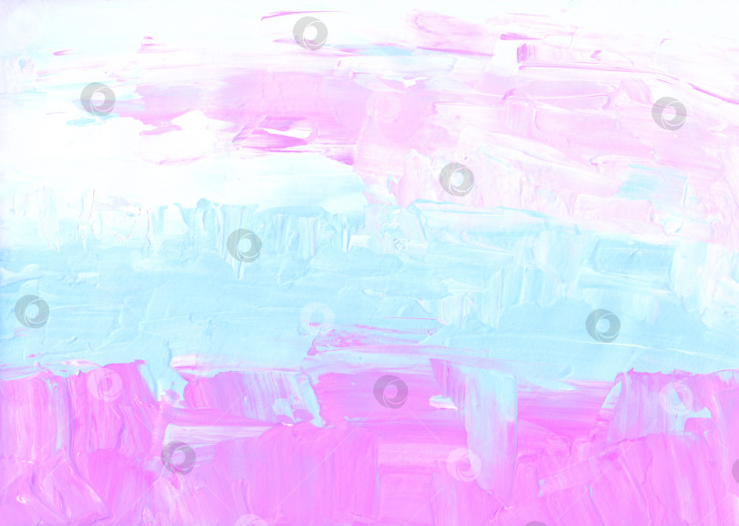 Скачать Абстрактный пастельно-розовый, голубой и белый текстурированный фон. Минималистская живопись. Мазки кистью по бумаге. Современное искусство мастихином. фотосток Ozero