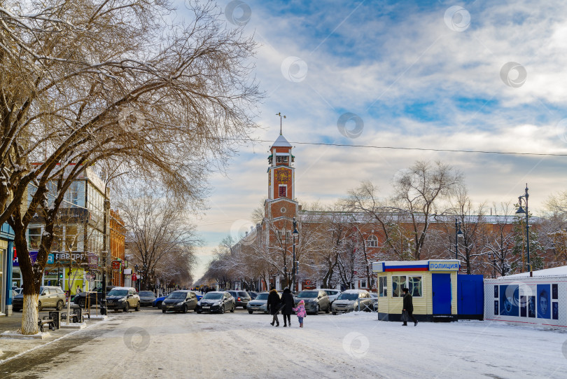 Скачать Зимний городской пейзаж фотосток Ozero