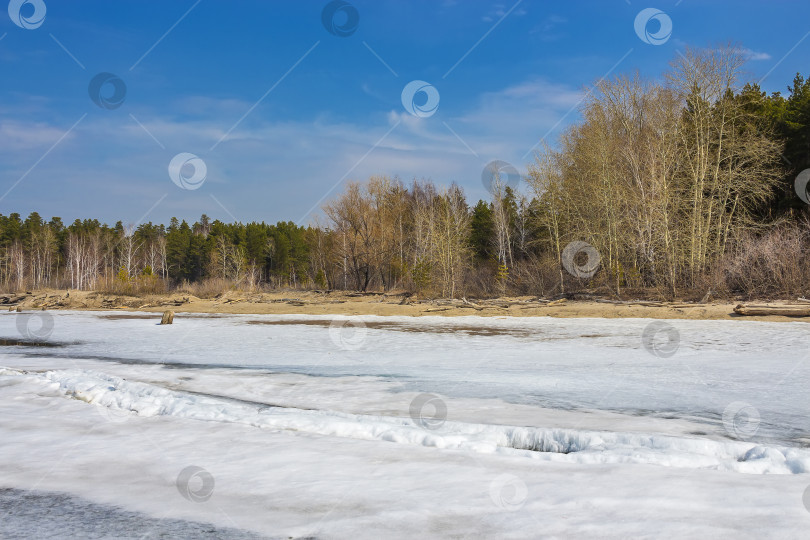 Скачать Весенний пейзаж на Сибирской реке фотосток Ozero