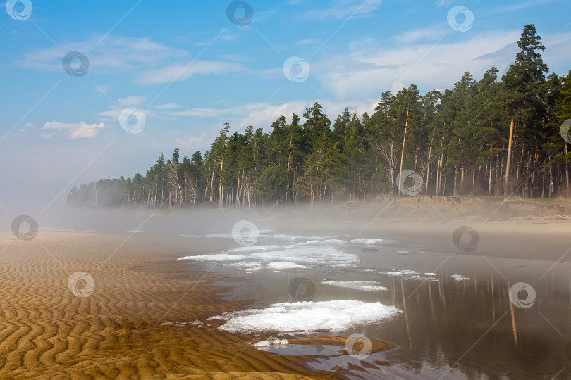 Скачать Весенний пейзаж на сибирской реке Обь фотосток Ozero