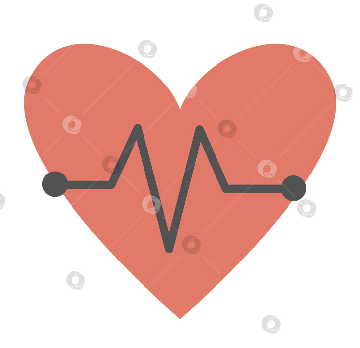 Скачать Векторный плоский значок частоты сердечных сокращений. Изображение медицинского символа, выделенное на белом фоне. Концепция здравоохранения, исследований и лабораторий. Клипарт для проверки состояния здоровья или лечения фотосток Ozero