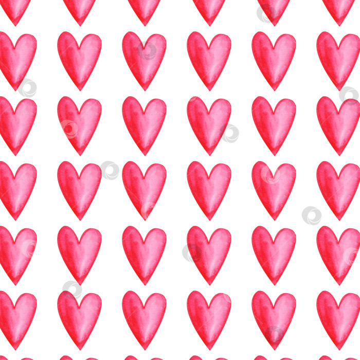 Скачать акварельный узор разноцветные сердечки романтическое настроение фотосток Ozero