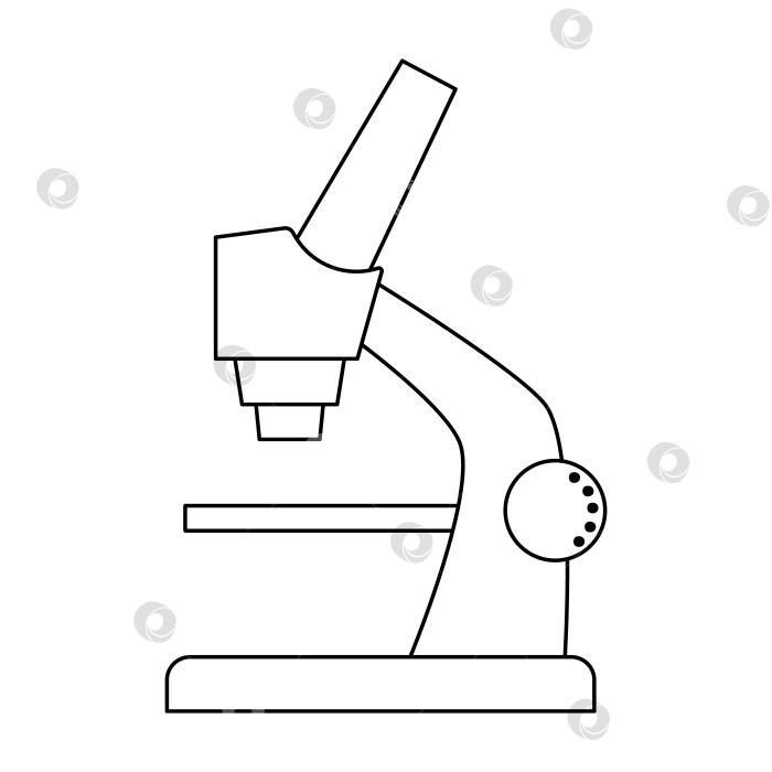 Скачать Контур значка векторного микроскопа. Художественное изображение линии медицинского или химического оборудования, выделенное на белом фоне. Концепция здравоохранения, исследований и лабораторий. Клипарт для проверки состояния здоровья или лечения фотосток Ozero