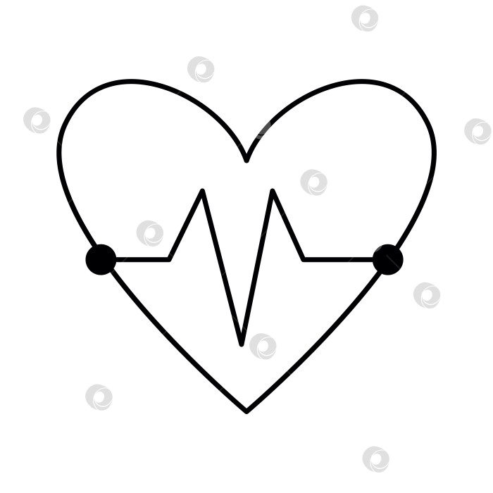 Скачать Векторный плоский контур значка частоты сердечных сокращений. Художественное изображение линии медицинского символа, выделенное на белом фоне. Концепция здравоохранения, исследований и лабораторий. Клипарт для проверки состояния здоровья или лечения фотосток Ozero