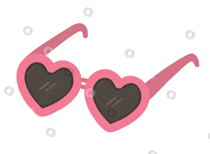 Скачать Векторные солнцезащитные очки, изолированные на белом фоне. Розовые летние солнцезащитные очки - элемент клипарта. Очки в форме сердца. Симпатичная иллюстрация плоского аксессуара для детей. Объект для отдыха на пляже. фотосток Ozero