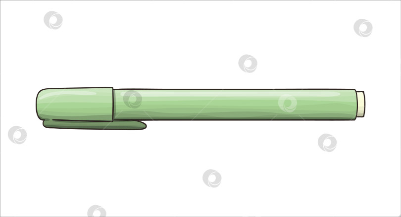 Скачать Значок фломастера. Векторные цветные канцелярские принадлежности, письменные принадлежности, офисные или школьные принадлежности, выделенные на белом фоне. Мультяшный стиль фотосток Ozero