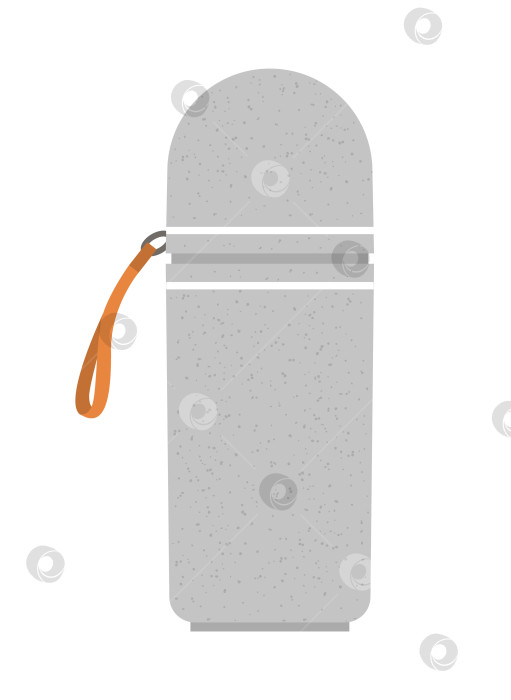 Скачать Векторная бутылка-термос, изолированная на белом фоне. Иллюстрация контейнера для горячих напитков, выделенная на белом фоне фотосток Ozero