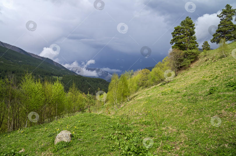 Скачать Грозовая туча в горах. фотосток Ozero