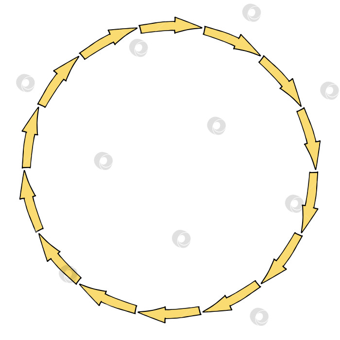 Скачать Круглая рамка с желтыми стрелками на белом фоне. Векторное изображение. фотосток Ozero