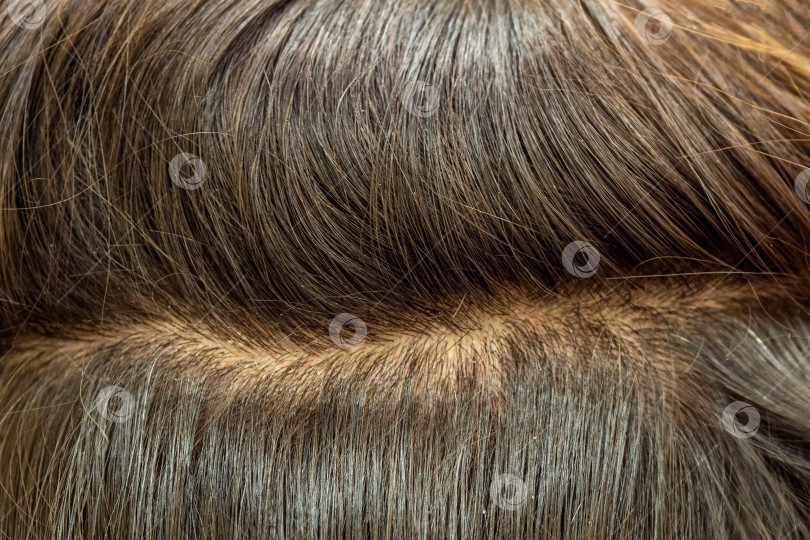 Скачать Крупный план женской головы с отросшими корнями окрашенных волос фотосток Ozero