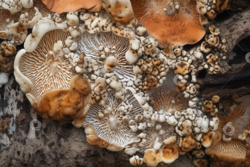 Скачать Сетчатая текстура натурального мицелия гриба крупным планом фотосток Ozero