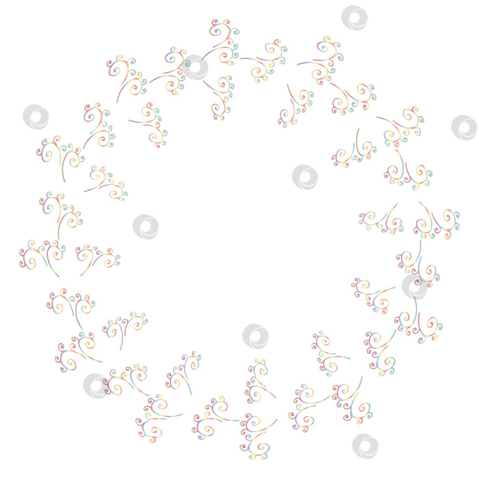 Скачать Круглая рамка с разноцветными декоративными элементами. Векторное изображение. фотосток Ozero