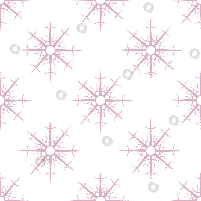 Скачать Бесшовный узор в виде светло-розовых снежинок для ткани, текстиля, одежды, скатертей и других вещей. Векторное изображение. фотосток Ozero
