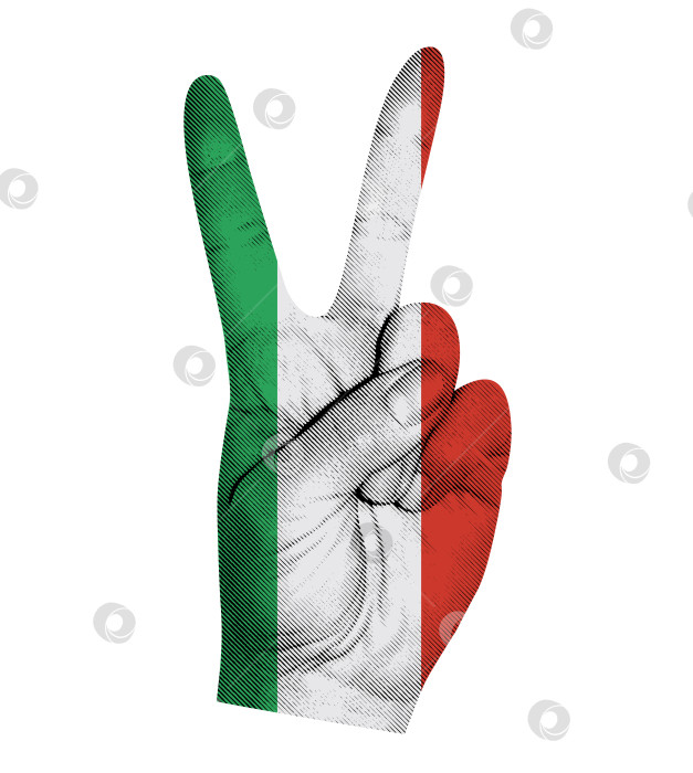 Скачать Жест пальцем Виктории с векторным изображением флага Италии фотосток Ozero