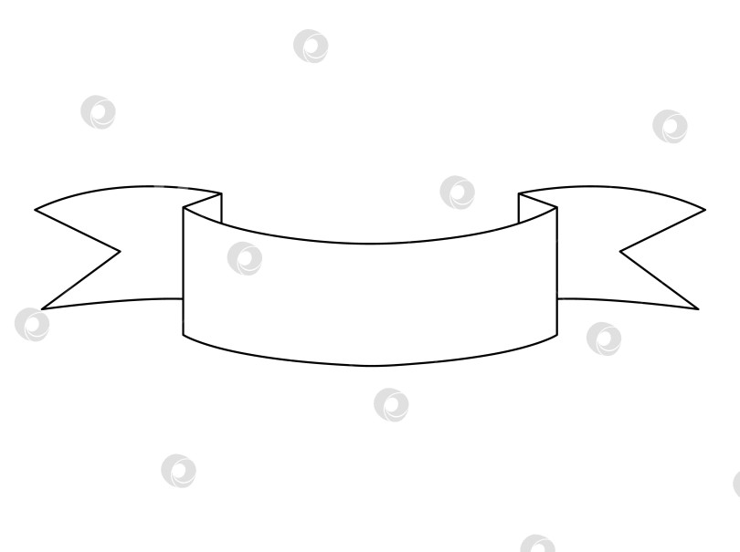 Скачать Векторная пустая черно-белая лента для украшения праздников. Иллюстрация баннера с изогнутым контуром для открытки, приглашения, дизайна. Информационная вывеска или гибкая лента, выделенная на белом фоне. фотосток Ozero