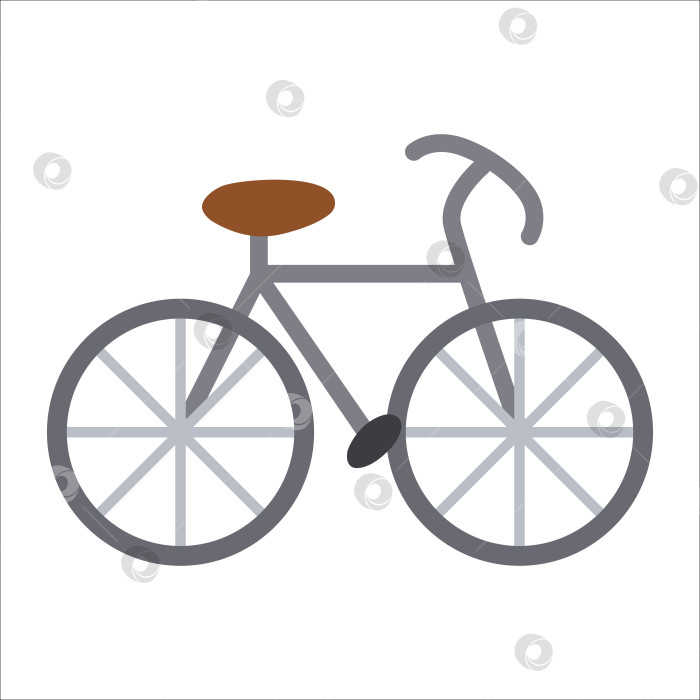 Скачать Векторный значок велосипеда. Иллюстрация плоского велосипеда, выделенная на белом фоне. Знак активного спортивного инвентаря. Простая картинка активного хобби фотосток Ozero