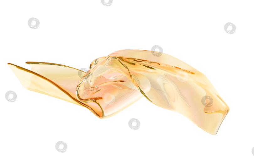 Скачать абстрактная желтая жидкая форма воды из 3d-стекла на изолированном фоне. иллюстрация 3d-рендеринга. фотосток Ozero
