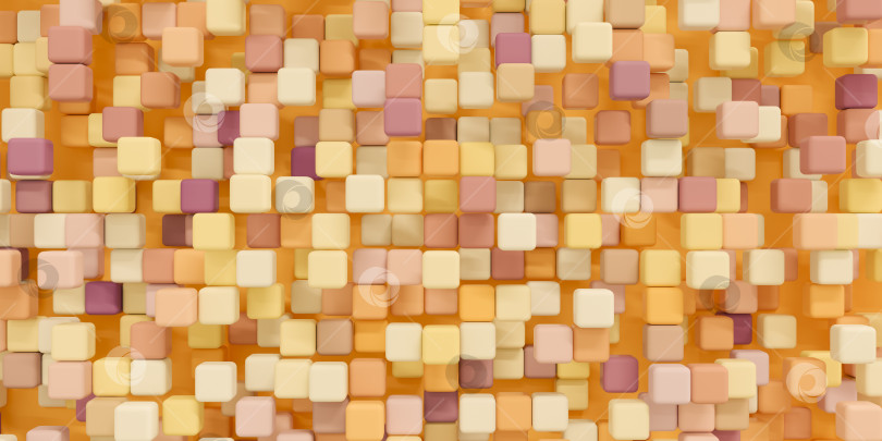 Скачать Красочный абстрактный геометрический 3d-фон с элементами кубиков и цветами для вашего дизайна. иллюстрация 3d-рендеринга фотосток Ozero