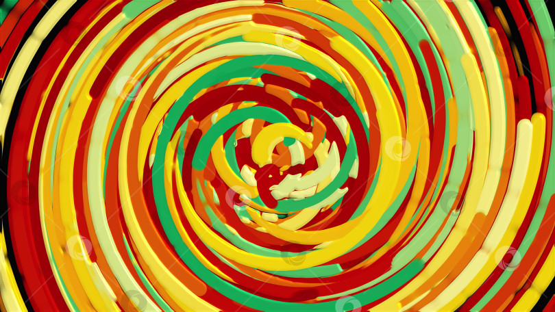 Скачать Яркие красочные круговые линии, фон в мультяшном стиле, современный абстрактный фон, созданный компьютером, 3d-рендеринг фотосток Ozero