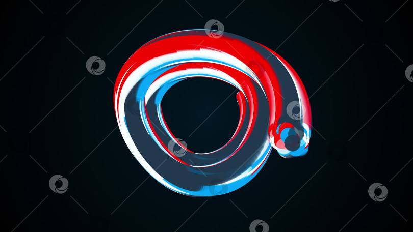 Скачать Абстрактные круги из мигающих разноцветных полос, сгенерированные компьютером. 3d рендеринг современного фона фотосток Ozero