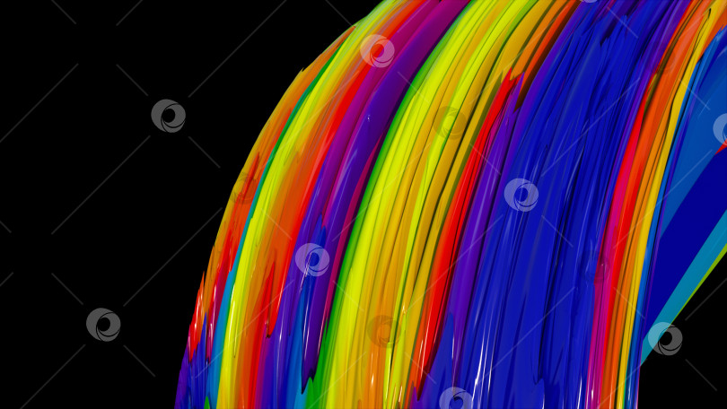 Скачать Красочная линейная абстракция в пространстве, фон с яркими полукруглыми линиями, фон для 3d-рендеринга фотосток Ozero