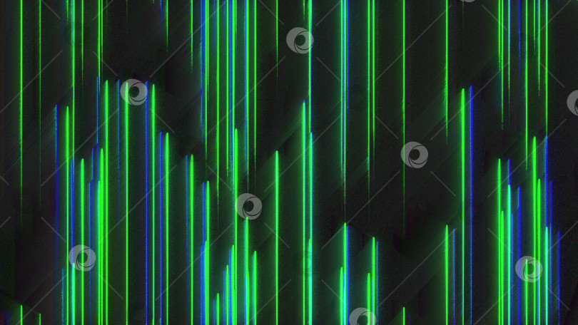 Скачать Полосы хроматических аберраций, сгенерированные компьютером. Пиксельный разноцветный шум. 3d рендеринг абстрактного фона фотосток Ozero