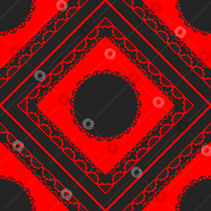 Скачать Векторный двухцветный красно-черный бесшовный узор для дизайна ткани, геометрия фотосток Ozero