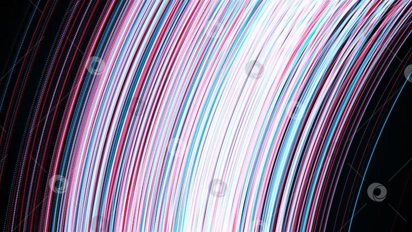 Скачать Сгенерированный компьютером поток тонких случайных линий и точек. 3d рендеринг дугообразного фона фотосток Ozero