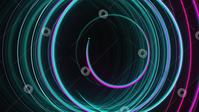 Скачать Абстрактные спиральные вращающиеся светящиеся линии, фон, сгенерированный компьютером, фон для 3D-рендеринга фотосток Ozero