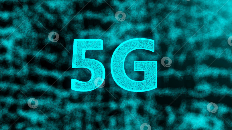 Скачать Креативный светящийся фон 5G, это концепция мобильного интернета, 3d-рендеринг фотосток Ozero