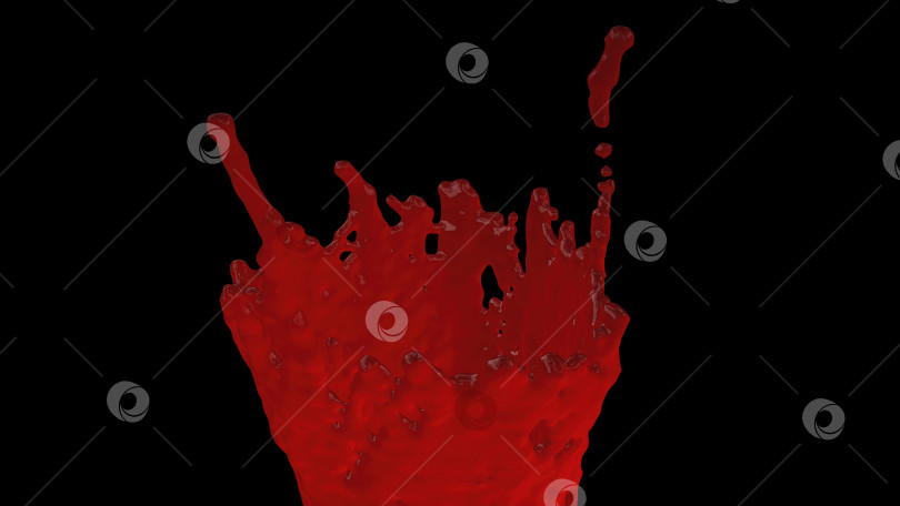 Скачать Брызги красной крови на черном - 3d абстракция, ужасный фон, 3d компьютерная иллюстрация фотосток Ozero