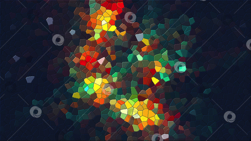 Скачать Сгенерированный компьютером абстрактный фон из красочной мозаики различных форм, 3d-рендеринг фотосток Ozero