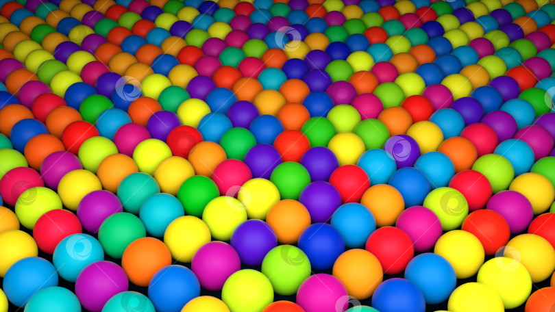 Скачать Множество рядов абстрактных разноцветных сфер, изометрический фон, современный компьютерный 3D-рендеринг фотосток Ozero